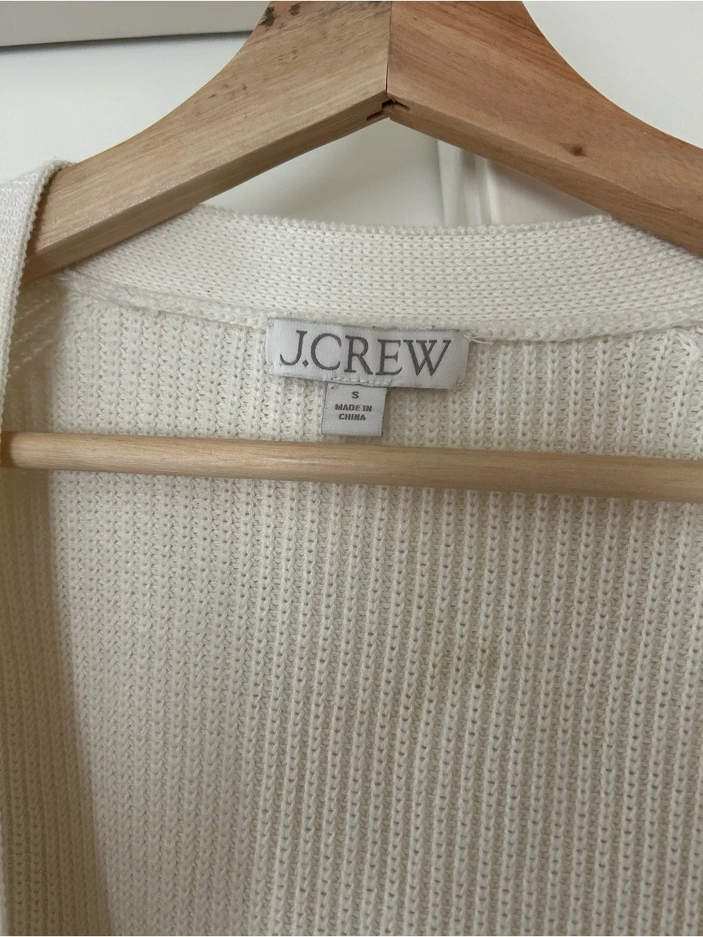 J. Crew Ivory Ribbed Button-Up Cardigan with Pockets